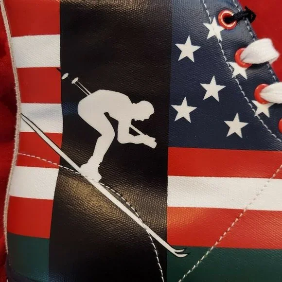 New Polo Ralph Lauren Solomon Canvas Shoes Suicide USA Flag Sui Ski Men's 14D - Picture 3 of 10